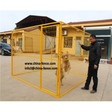 Galvanized  Material and Yellow Color Coated Dog Kennel